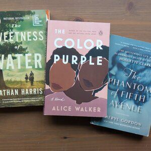 3pk Paperbacks - PHANTOM FIFTH AVE, COLOR PURPLE, SWEETNESS OF WATER Gift Set